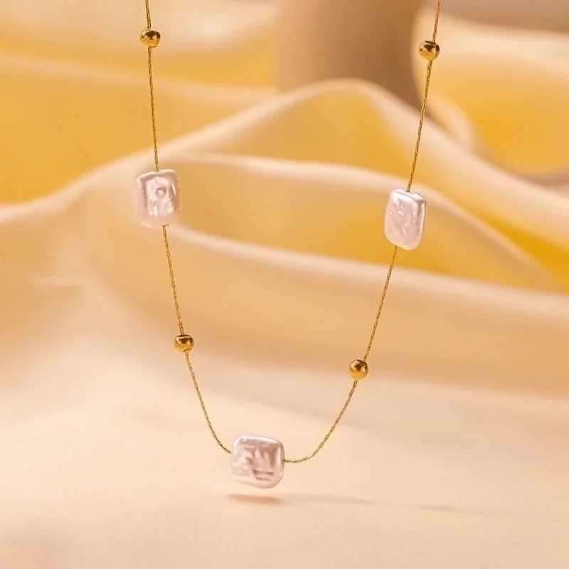 304 Stainless Steel 18K Gold Plated Elegant Minimalist Polishing Plating Geometric Necklace