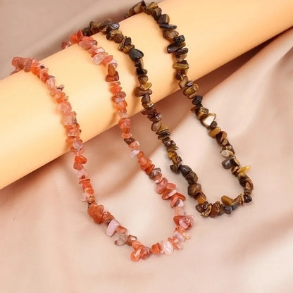 Vacation Irregular Geometric Natural Stone Crystal Handmade Necklace