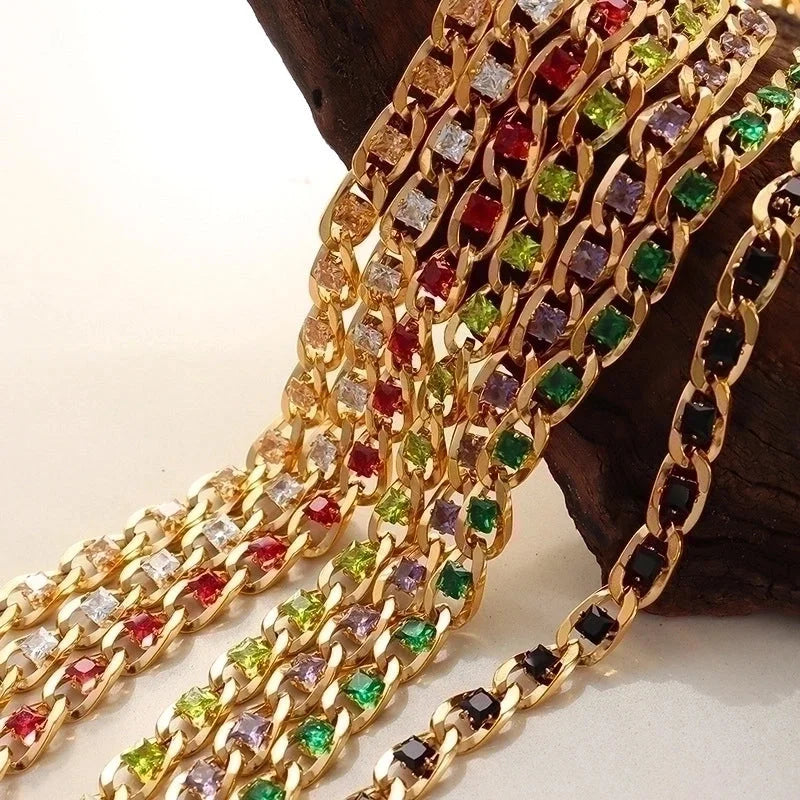 Retro Geometric 304 Stainless Steel Zircon 18K Gold Plated Bracelets Earrings Necklace