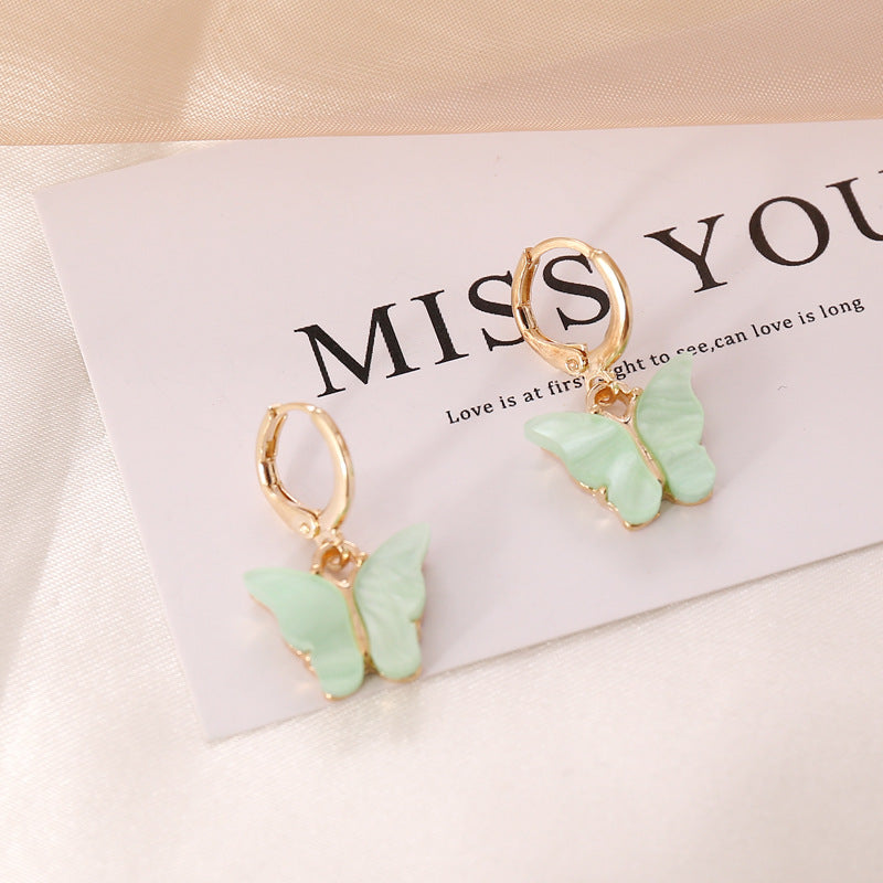 Women Butterfly Alloy Electroplating Earrings