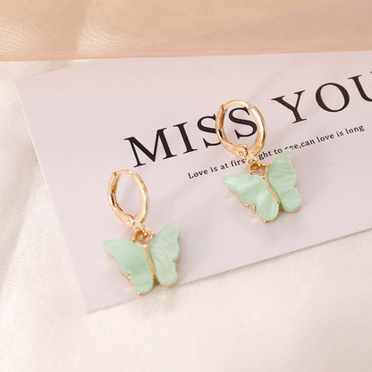 Women Butterfly Alloy Electroplating Earrings