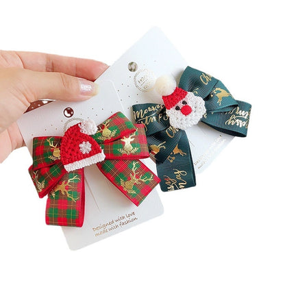 Christmas Cute Bow Knot Elk Cloth Party Party Accessories