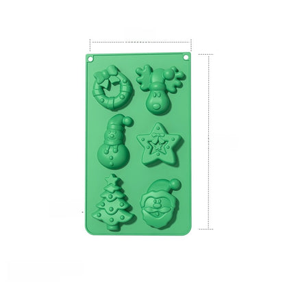 In Stock 6 Even Christmas Silicone Cake Mold DIY Household Kitchen Food Grade Baking Tools Manufacturers