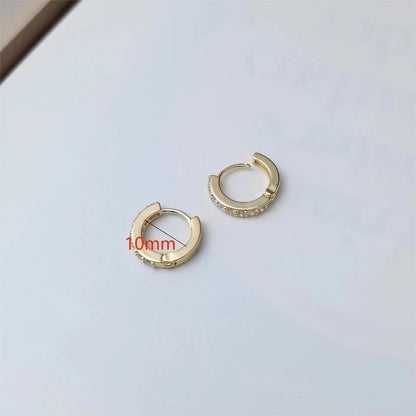 1 Piece Basic Modern Style Classic Style Geometric Plating Inlay Copper Zircon 18K Gold Plated Hoop Earrings