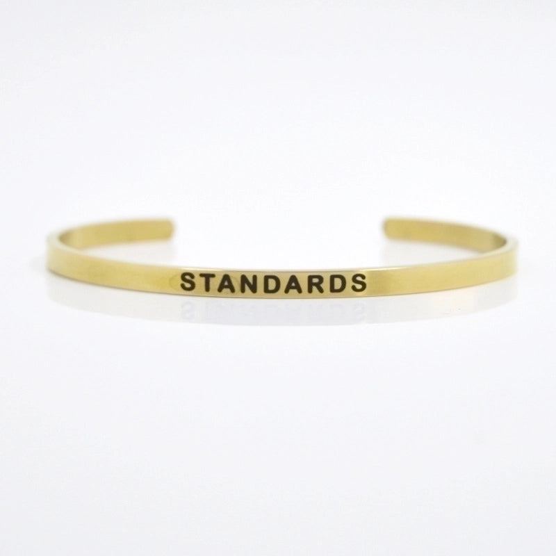Minimalist Letter Stainless Steel Bangle