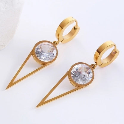 1 Pair Elegant Luxurious Classic Style Star Tassel Butterfly Inlay 304 Stainless Steel Zircon Drop Earrings