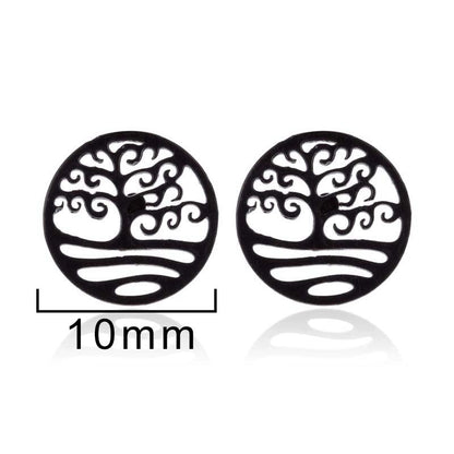 1 Pair Fashion Star Moon Tree Plating Hollow Out 304 Stainless Steel 18K Gold Plated Ear Studs