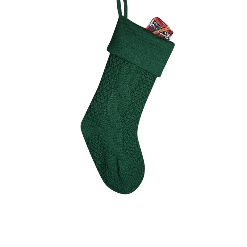 2023 New Spot Solid Color Knitted Christmas Socks Christmas Decoration Pendant Christmas Socks Gift Bag