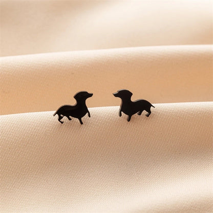 1 Pair Cute Basic Classic Style Dog Lion Cat Polishing Plating 304 Stainless Steel 18K Gold Plated Ear Studs