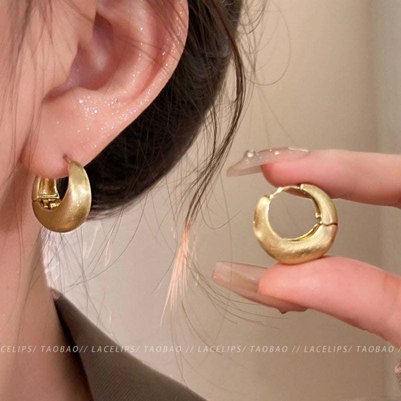 1 Pair Casual Minimalist Round Heart Shape Plating Inlay Copper Zircon Earrings