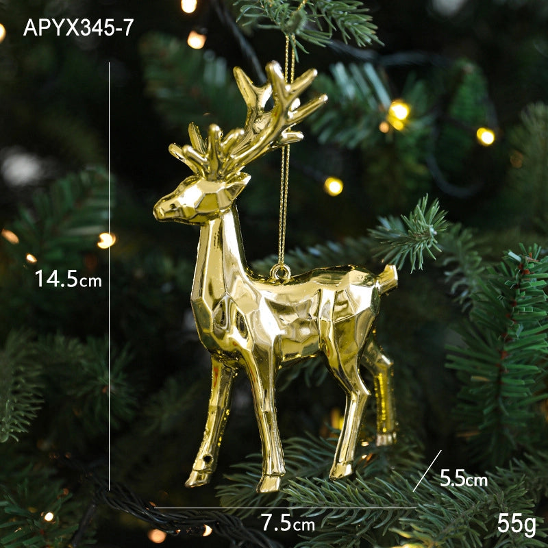 Christmas Elegant Lady Pastoral Star Elk Plastic Holiday Banquet Hanging Ornaments Decorations Hanging Ornaments