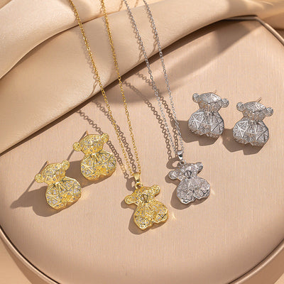 Minimalist Round Geometric Titanium Steel Electroplating Necklaces