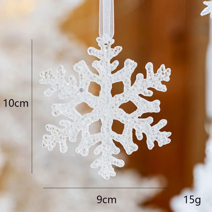 2 Pieces Christmas Snowflakes Christmas Tree Snowflakes Acrylic Transparent Snowflakes Gold Snowflakes Window Decoration Hanging Ornaments