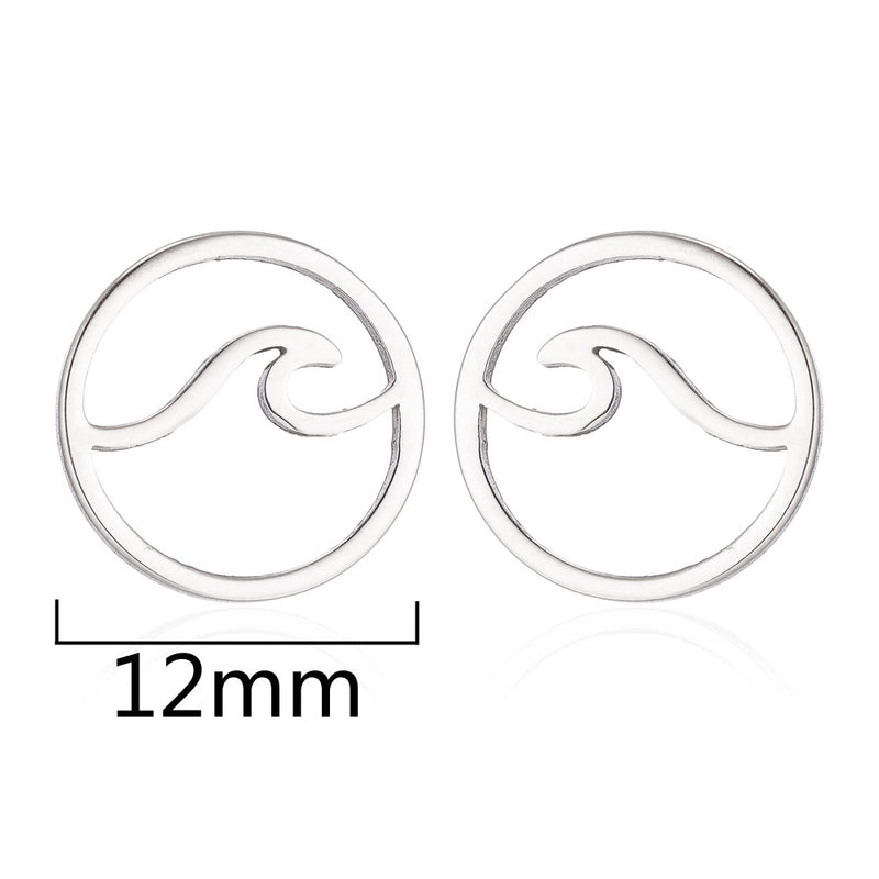 Minimalist Christmas Tree Heart Shape Elk Stainless Steel Plating Hollow Out Ear Studs 1 Pair