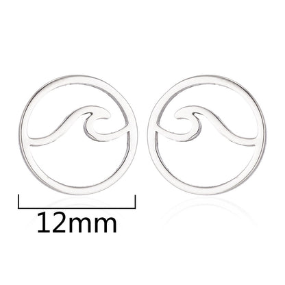 Minimalist Christmas Tree Heart Shape Elk Stainless Steel Plating Hollow Out Ear Studs 1 Pair