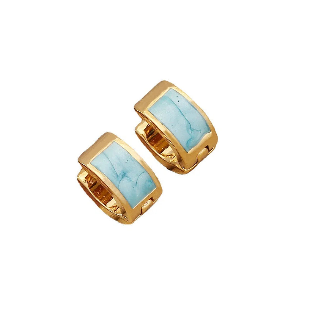 Fashion Stainless Steel Oil Dripping Stud Earrings