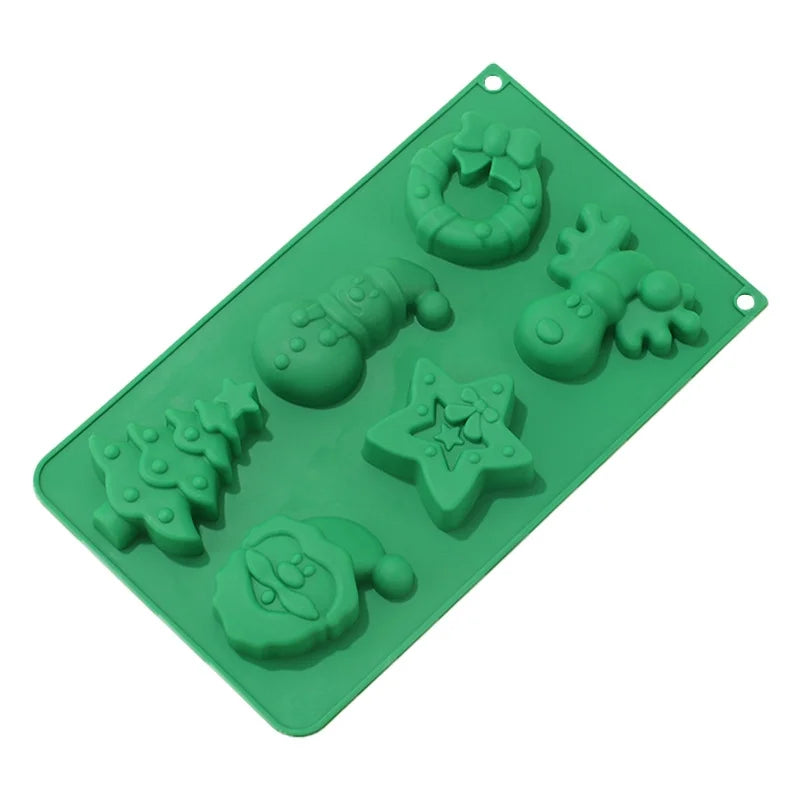 In Stock 6 Even Christmas Silicone Cake Mold DIY Household Kitchen Food Grade Baking Tools Manufacturers