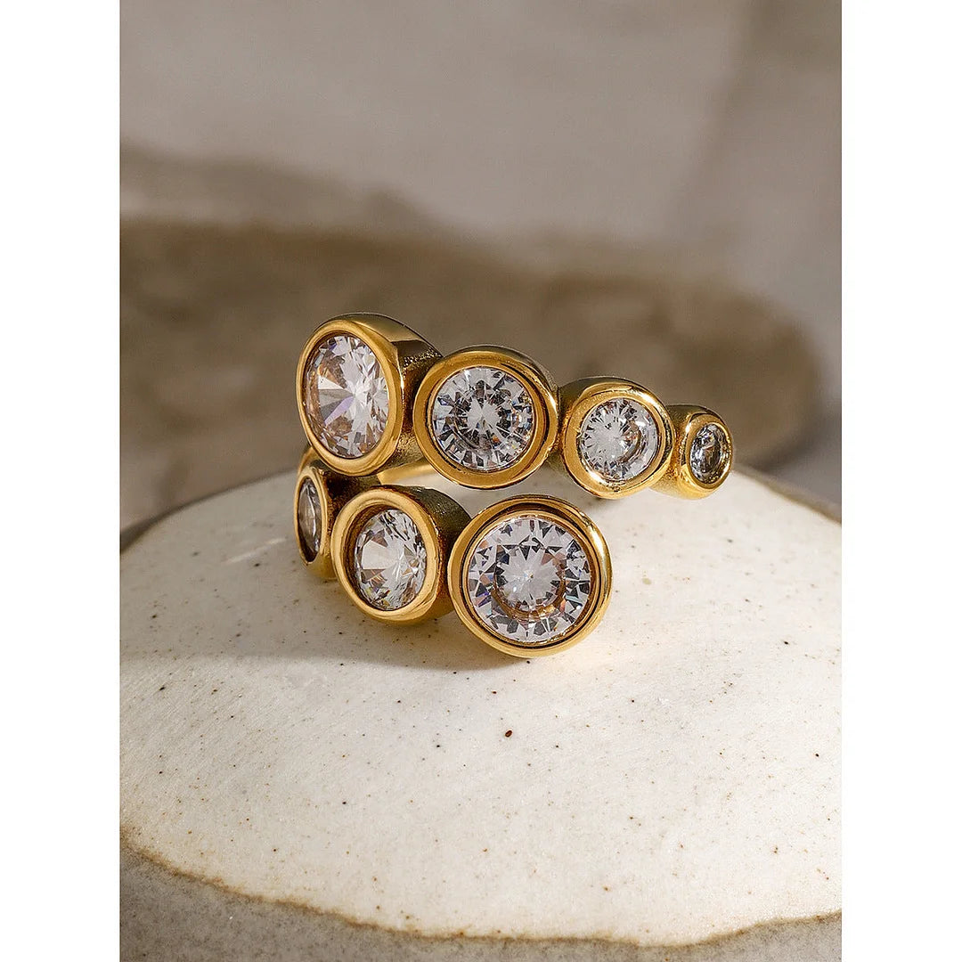 IG Style Tennis / Diamond Line Stainless Steel Electroplating Rings