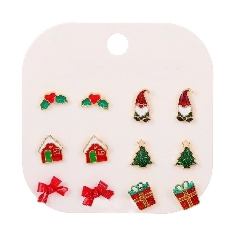 1 Set Minimalist Christmas Tree Santa Claus Christmas Socks Plating Alloy Drop Earrings Ear Studs