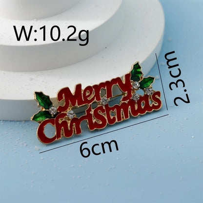 Minimalist Letter Wreath Alloy Inlay Rhinestones Women's Brooches