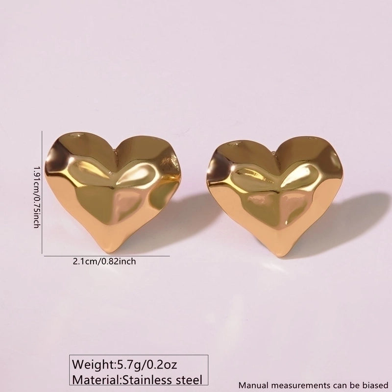 1 Pair Vintage Style Classic Style Heart Shape Flower Heart Flowers 304 Stainless Steel Imitation Gold Drop Earrings Ear Studs
