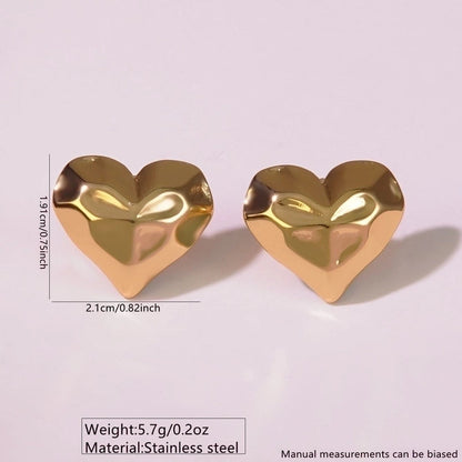 1 Pair Vintage Style Classic Style Heart Shape Flower Heart Flowers 304 Stainless Steel Imitation Gold Drop Earrings Ear Studs