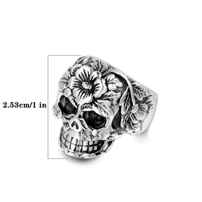 Retro Funny Punk Skull 304 Stainless Steel Polishing Rings