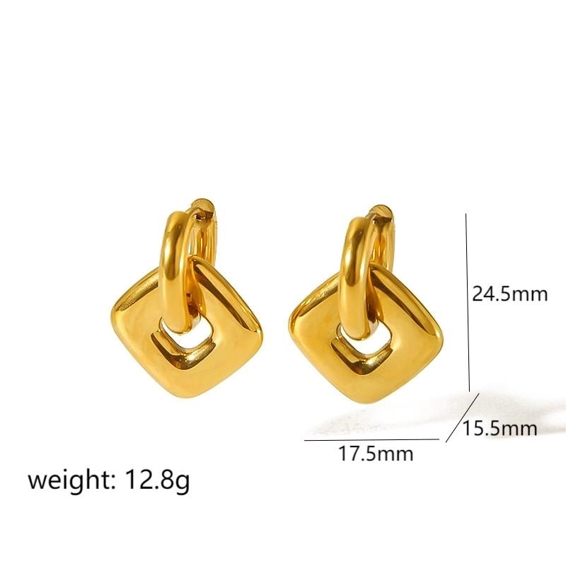 1 Pair Retro French Style Star Moon Flower Polishing 304 Stainless Steel 18K Gold Plated Drop Earrings