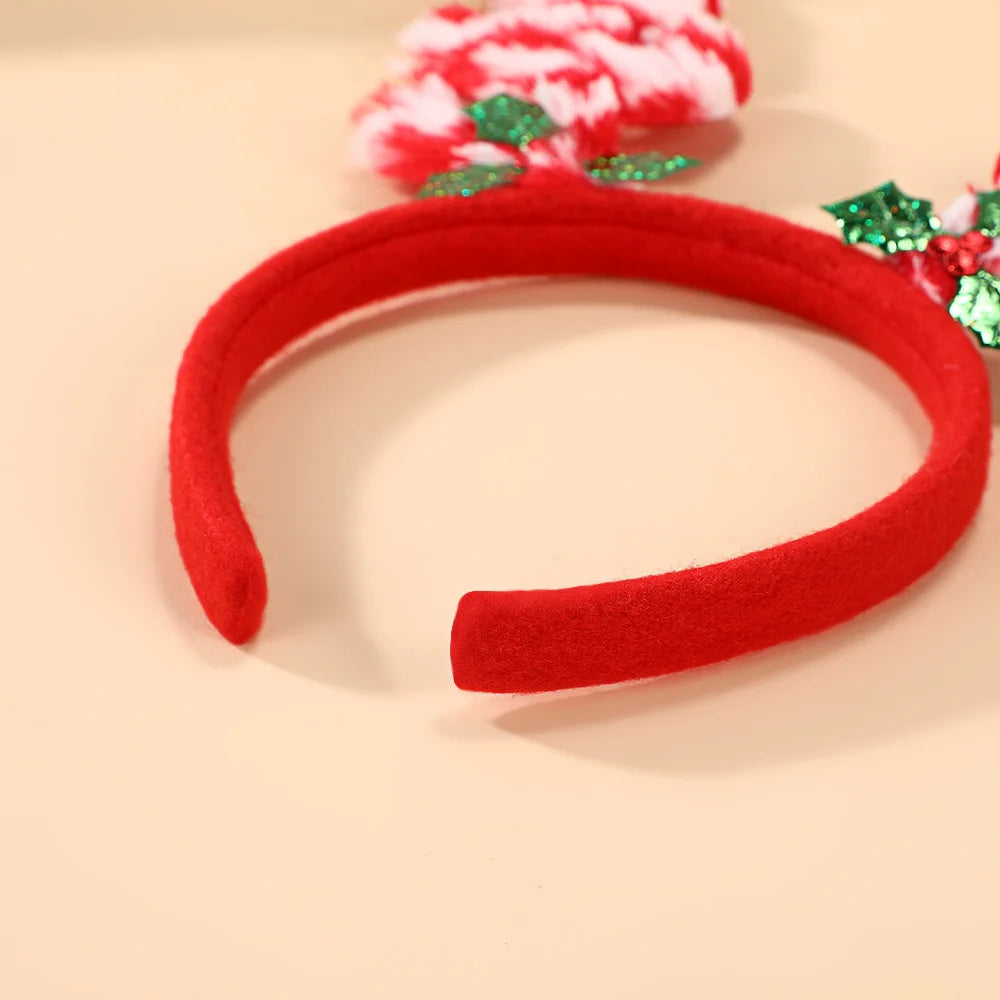 6 Pieces Christmas Reindeer Antler Headband Tieable Christmas Tree Headband Festive Atmosphere Decoration Cute Headband