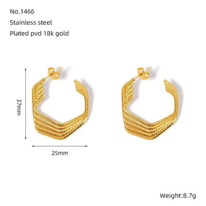 1 Pair Minimalist Classic Style Solid Color 304 Stainless Steel 18K Gold Plated Earrings Ear Studs