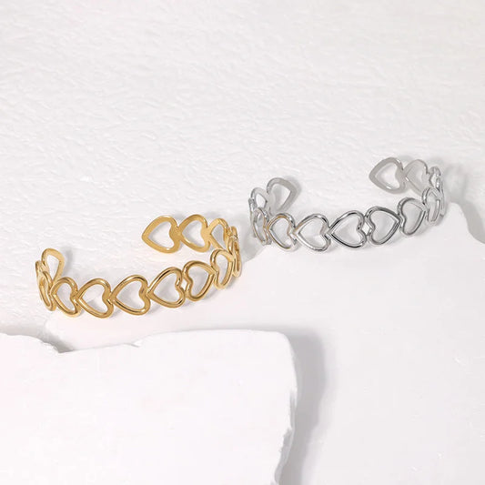 Cute Heart Stainless Steel Electroplating Bangles