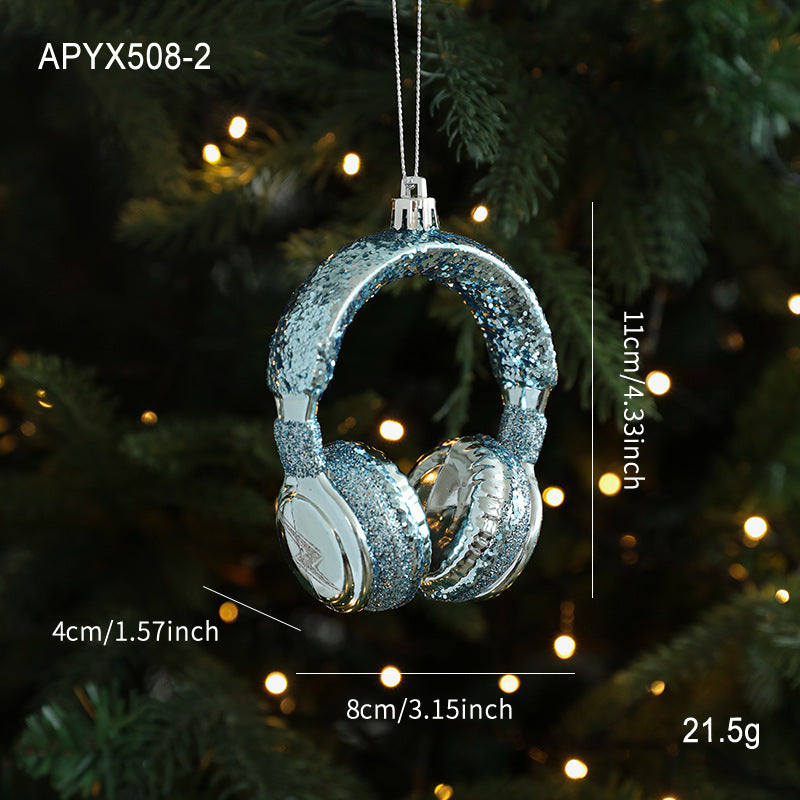 Blue Plastic Hanging Ornaments Sticky Powder Christmas Tree Window Display Decorations Five-pointed Star Snowflake Cartoon Decoration Scene Arrangement