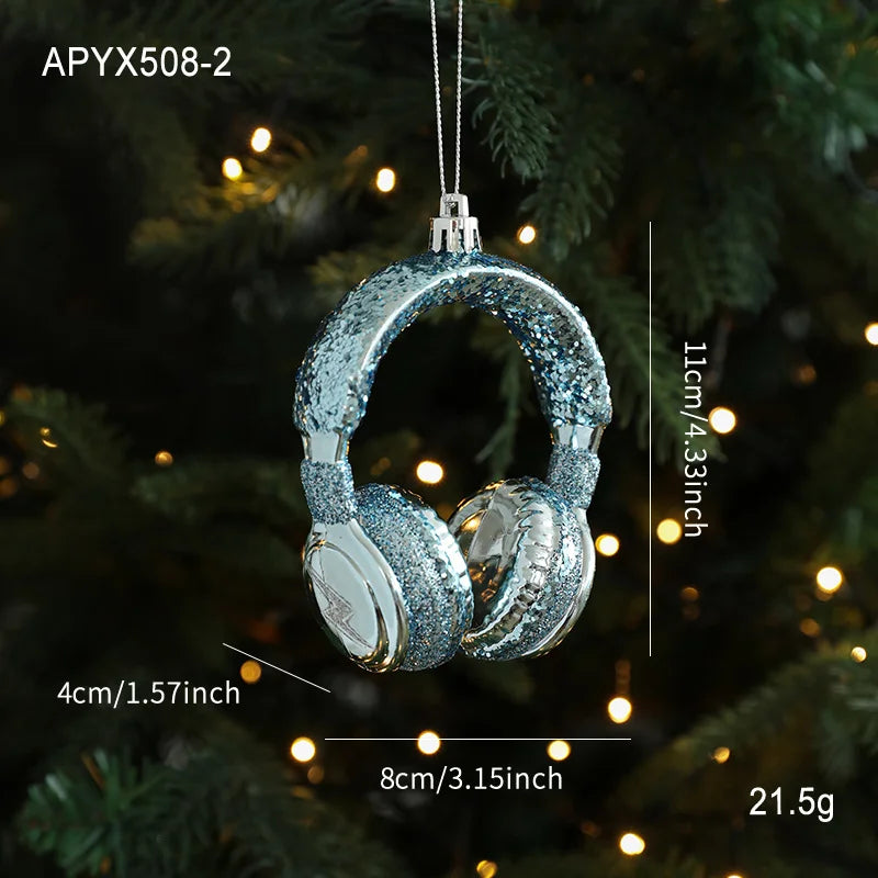 Blue Plastic Hanging Ornaments Sticky Powder Christmas Tree Window Display Decorations Five-pointed Star Snowflake Cartoon Decoration Scene Arrangement