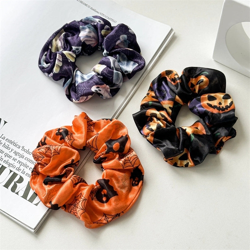 Hip-Hop Funny Halloween Pattern Printing Pumpkin Cloth Hair Tie