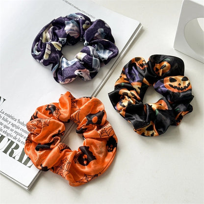 Hip-Hop Funny Halloween Pattern Printing Pumpkin Cloth Hair Tie