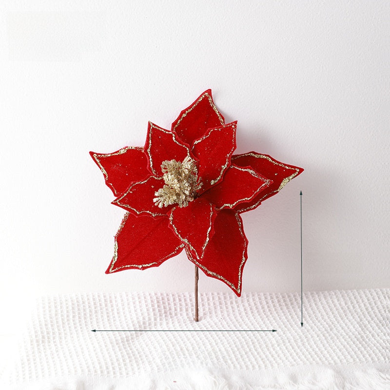 30cm Velvet Red Christmas Flower National Day Decoration Accessories Hanging Diy Vase Arrangement Props