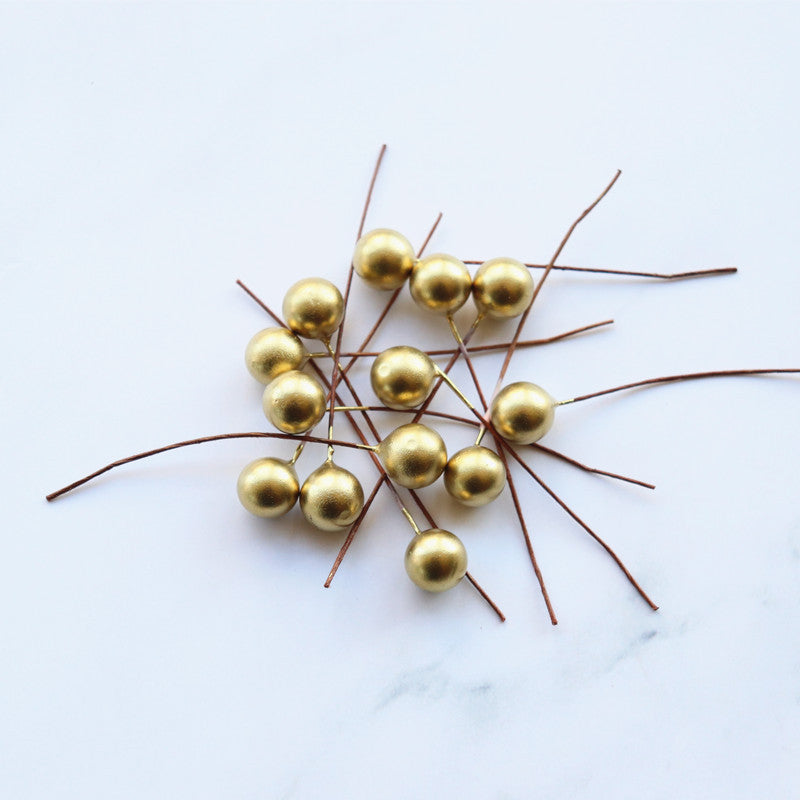 100 Pieces 10mm Metallic Color Berries Christmas Gift Accessories Berries Diy Craft Plant Berries Ornaments