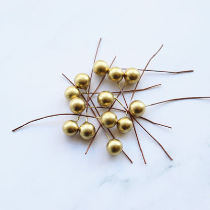 100 Pieces 10mm Metallic Color Berries Christmas Gift Accessories Berries Diy Craft Plant Berries Ornaments