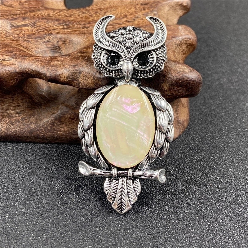 1 Piece Minimalist Owl Gem Plating Natural Stone Necklace