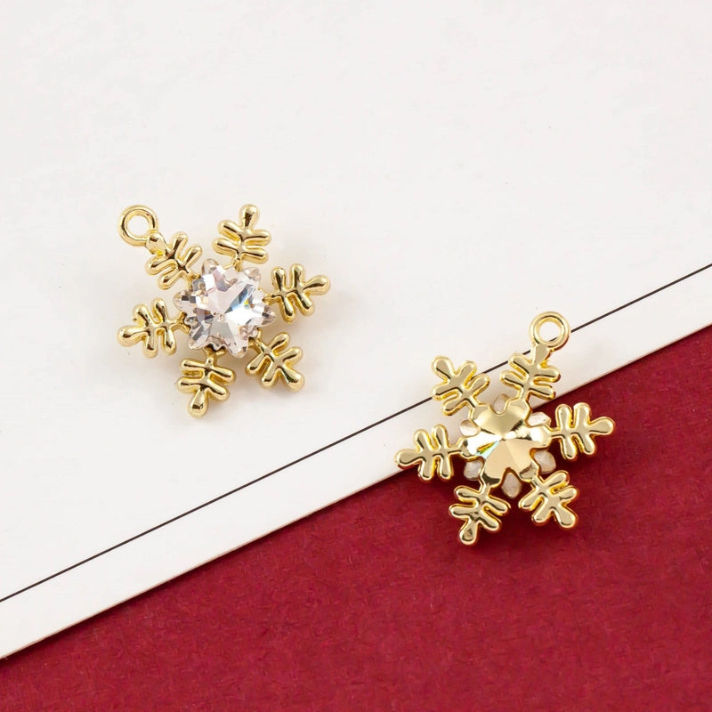 10 PCS/Package Alloy Bow Knot Bell Snowflake Pendant Jewelry Accessories