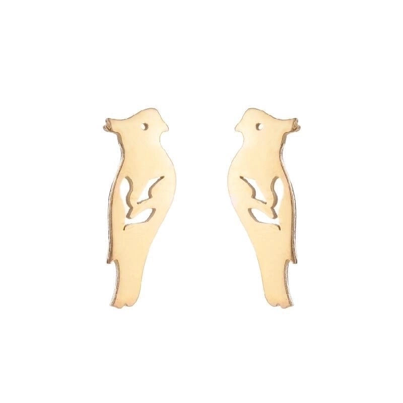 1 Pair Minimalist Animal 304 Stainless Steel 18K Gold Plated Ear Studs