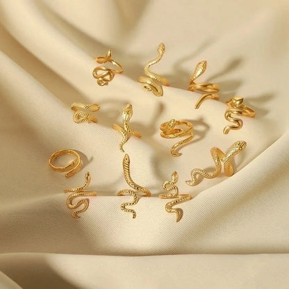 Stainless Steel 18K Gold Plated IG Style Plating Snake Open Rings