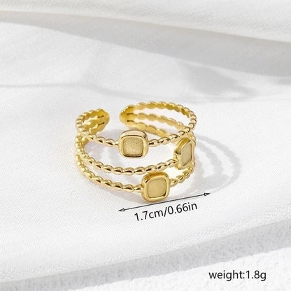 304 Stainless Steel Casual Modern Style Geometric Eye Open Rings