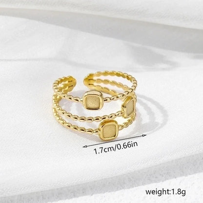 304 Stainless Steel Casual Modern Style Geometric Eye Open Rings