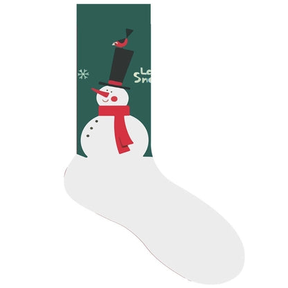 Unisex Fashion Santa Claus Snowman Cotton Jacquard Crew Socks