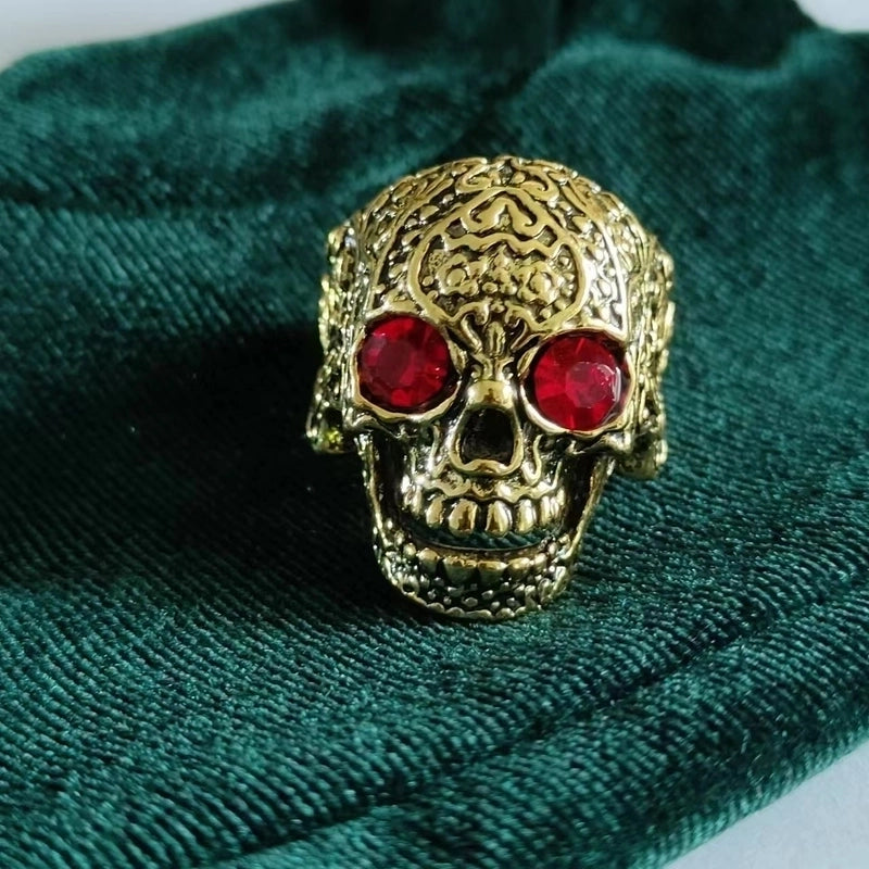 Retro Skull Alloy Plating Halloween Unisex Open Rings