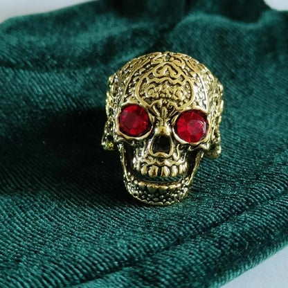 Retro Skull Alloy Plating Halloween Unisex Open Rings