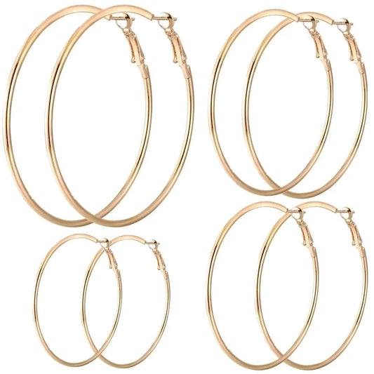 1 Pair Minimalist Solid Color Stainless Steel Hoop Earrings