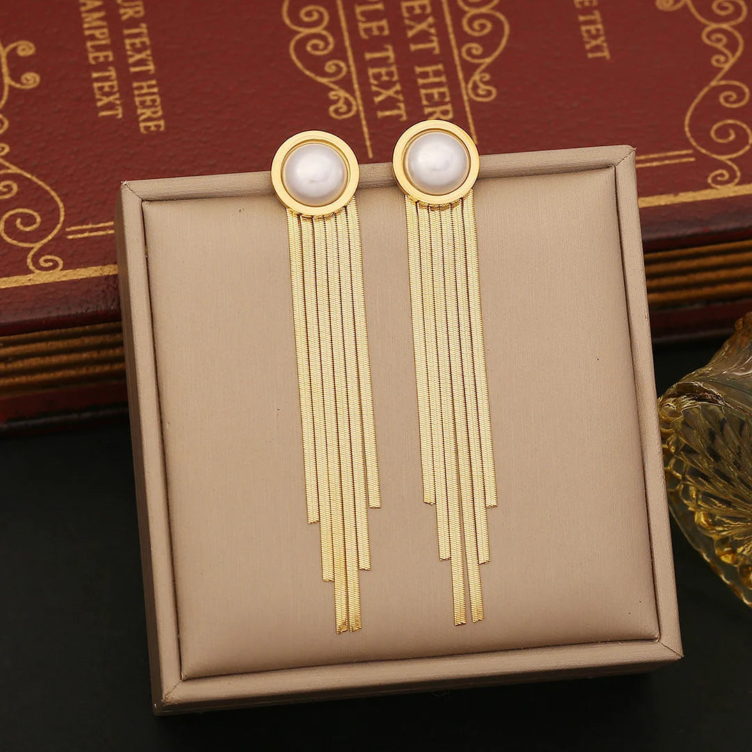 Fashion Ellipse Quadrilateral Geometric Stainless Steel Electroplating Stud Earrings