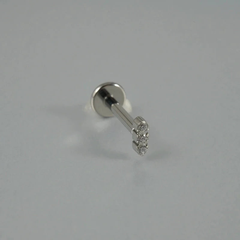 1 Piece Lip Rings Casual Vacation Tropical Cross G23 Titanium Alloy Plating Zircon 18K Gold Plated Lip Rings Ear Cartilage Rings & Studs